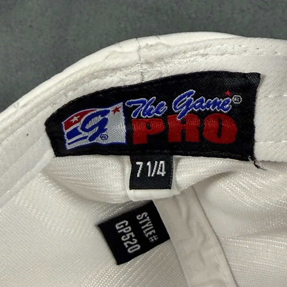 The Game Pro Hampton University Pirates Fitted Hat 7 1/4 White Blue HBCU GP520